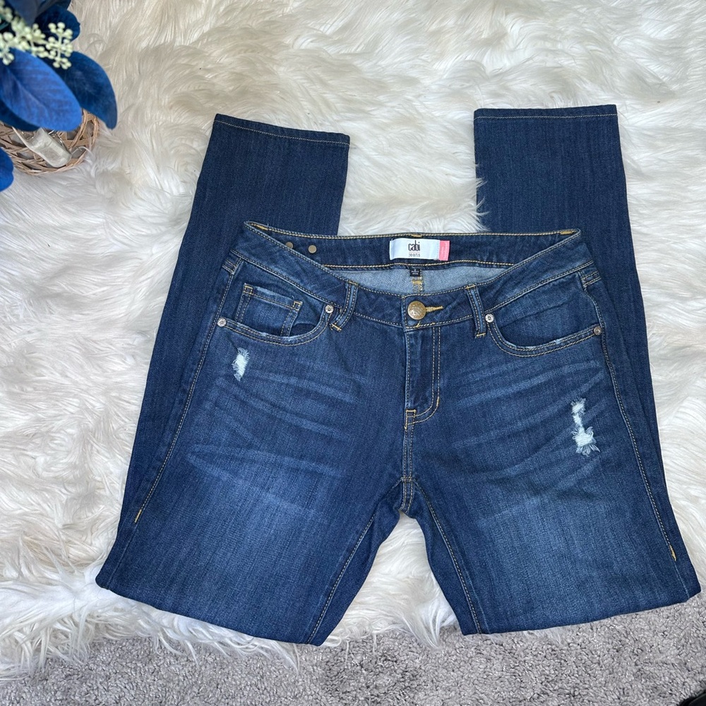 CAbi Blue slim boyfriend ‎ Jeans nwot